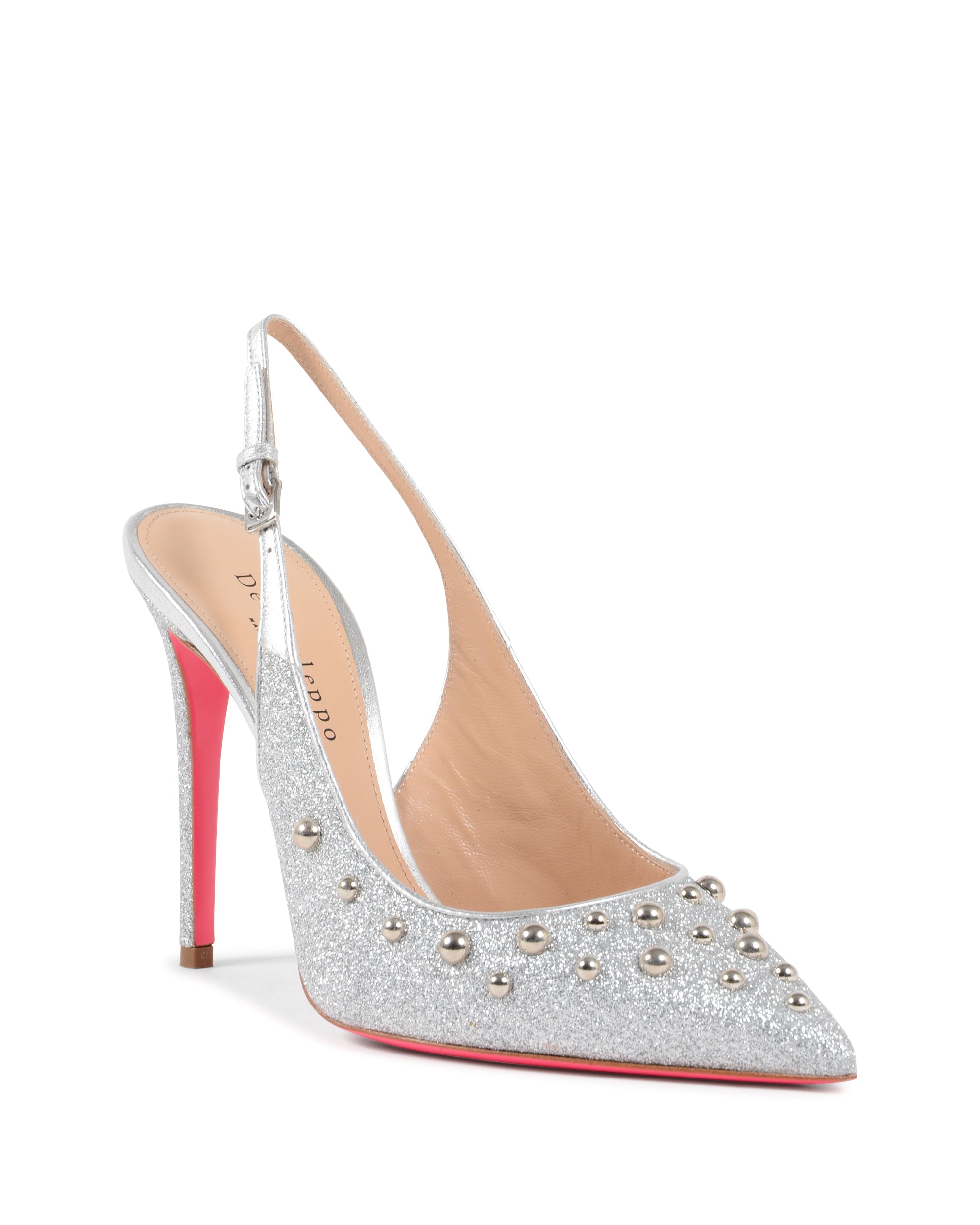 Zapatos de tira trasera para cóctel plateados