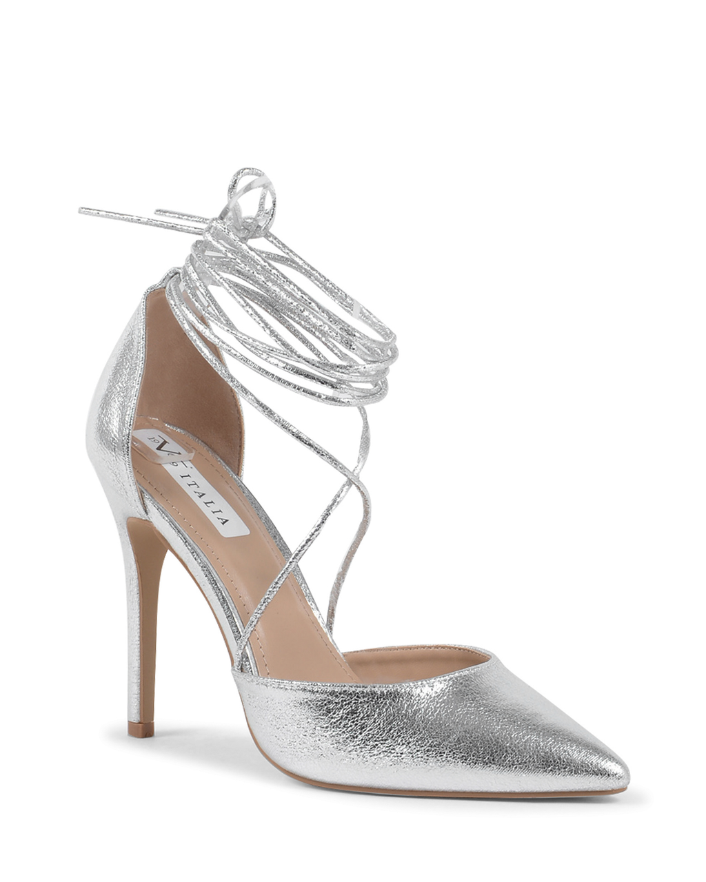19V69 Italia - Zapatos de salón con tira al tobillo para mujer, color plata V81857 PLATA