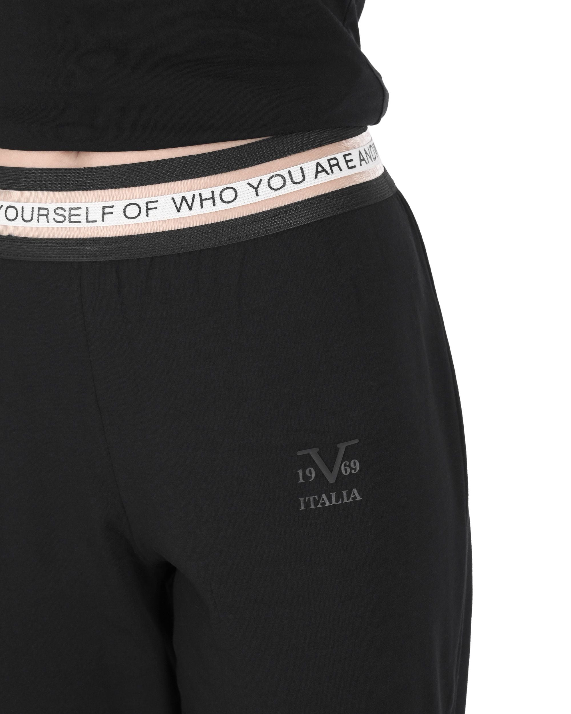 19V69 Italia Joggers para mujer QUOTE BLACK
