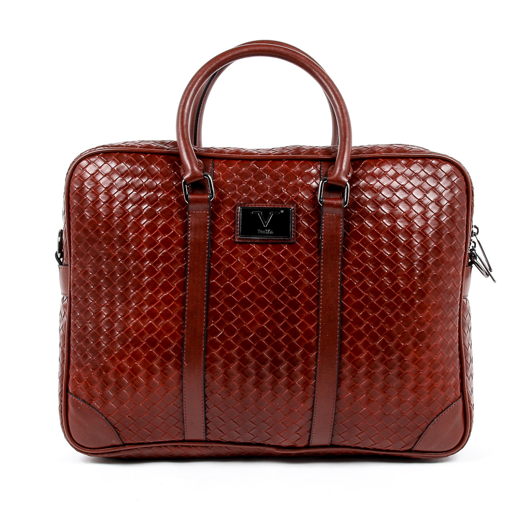 Bolso de mano para hombre V 1969 Italia rojo oscuro EVAN