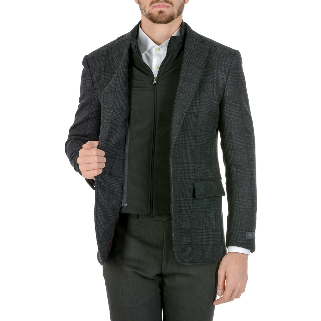 Chaqueta Pal Zileri para hombre, manga larga, gris oscuro