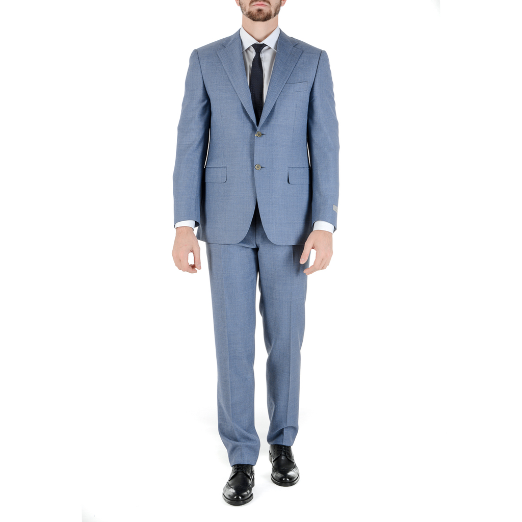 Canali Mens Suit Long Sleeves Light Blue
