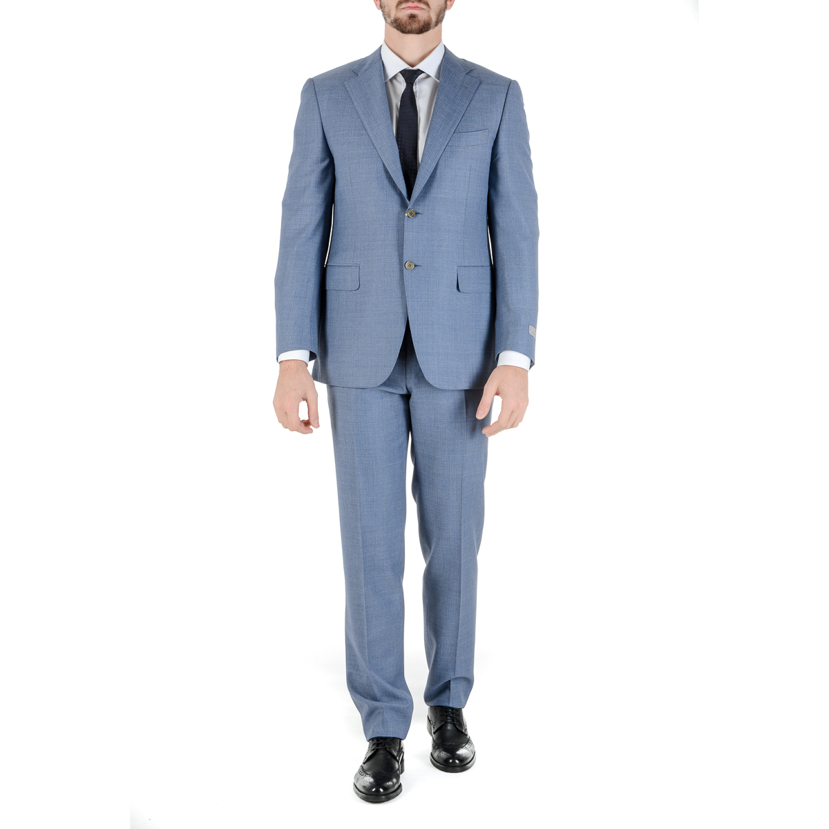Canali Mens Suit Long Sleeves Light Blue