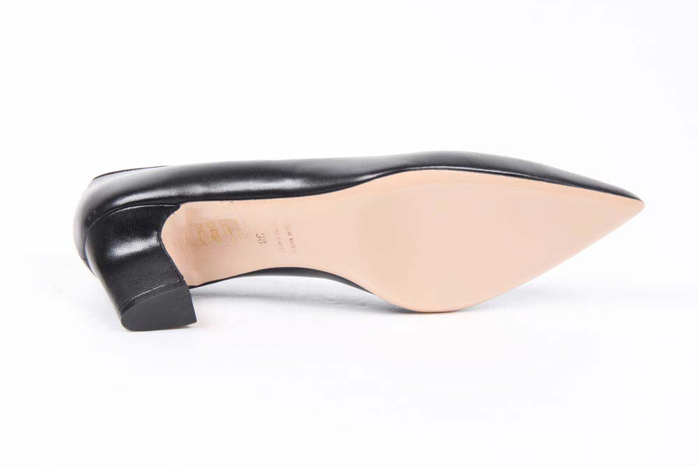 V 1969 Italia Zapatos de salón con tacón bajo para mujer 5534 LID55 PE ELIOS15NE CAPRETTO ELIOS NERO