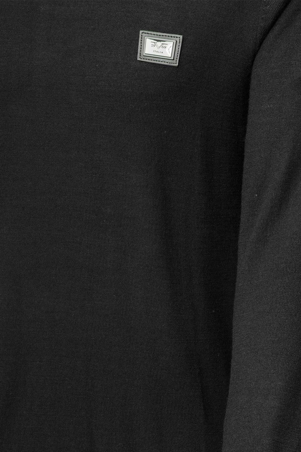 Suéter italiano para hombre 19V69 Negro MARCEL BLACK