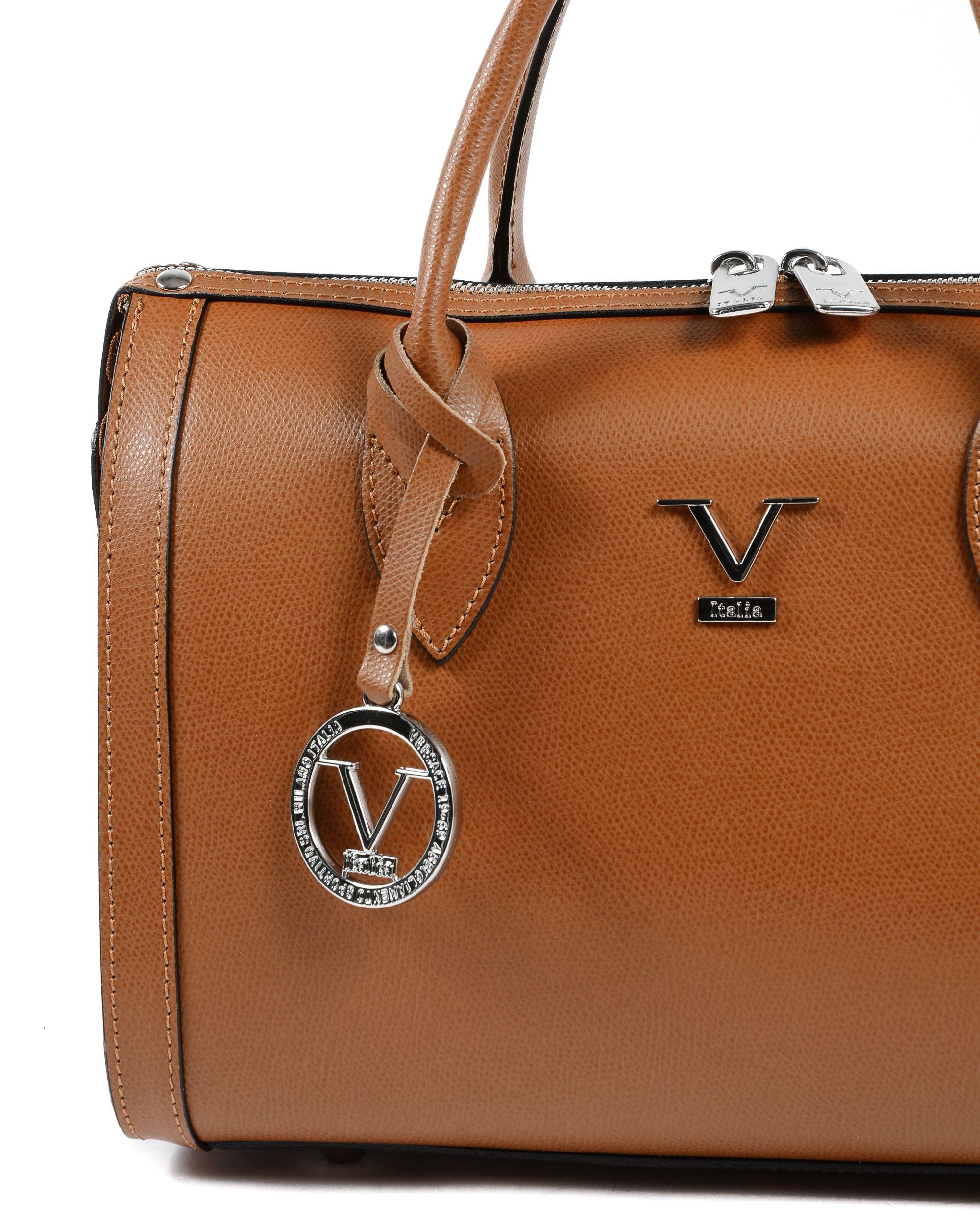 V Italia Womens Handbag Tan V014-S PALMELLATO CUOIO