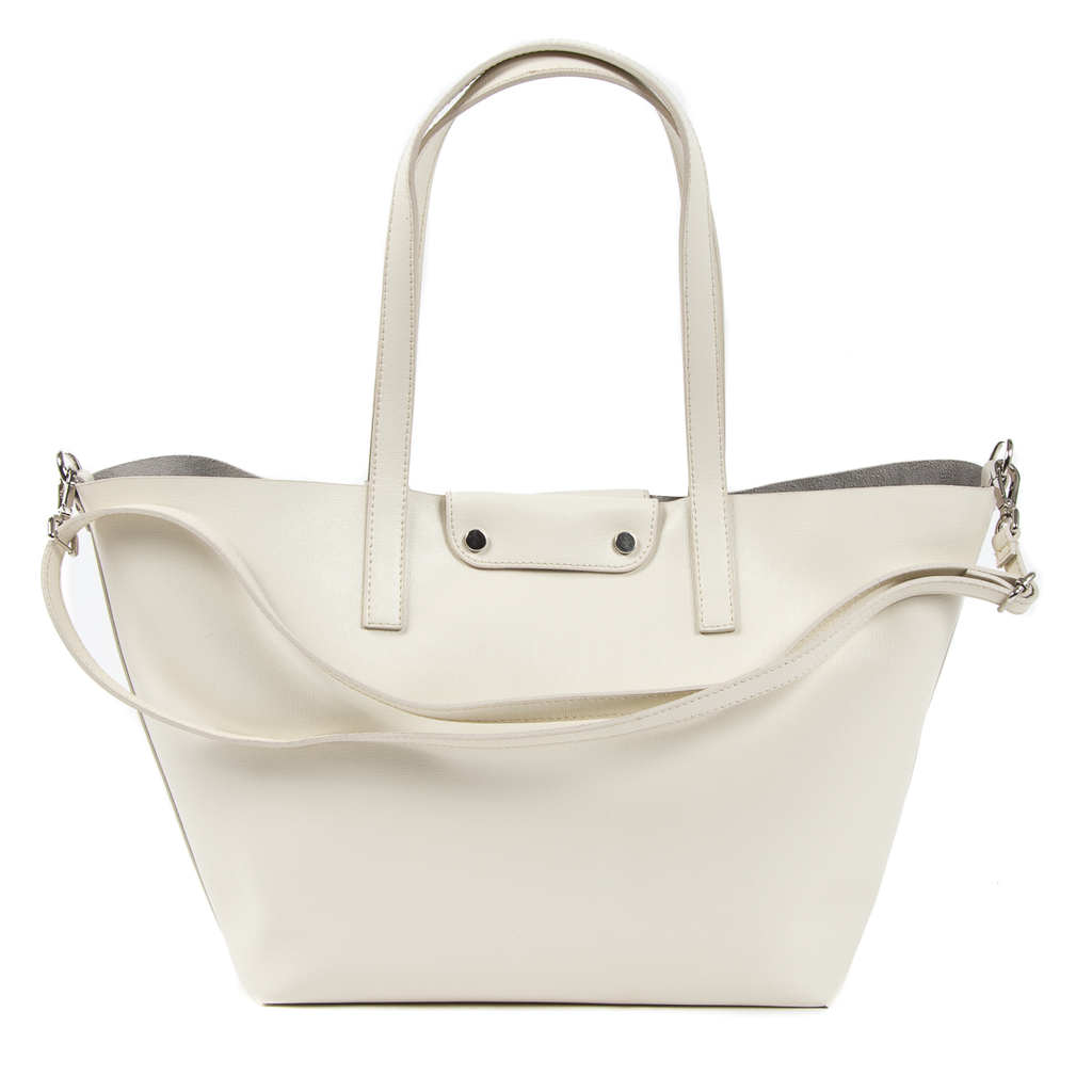 Bolso de mano para mujer V 1969 Italia en JERSEY blanco