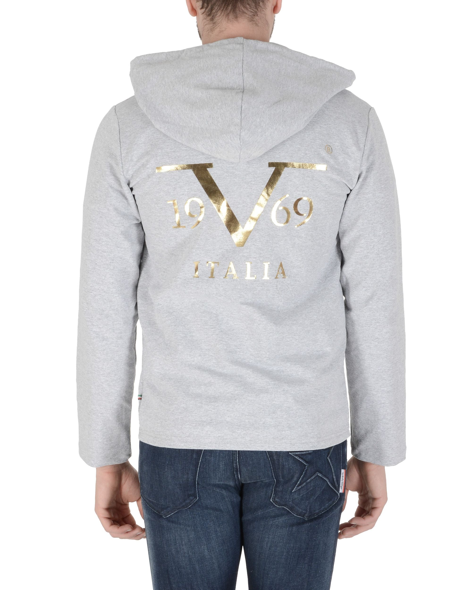 19V69 Italia Sudadera con capucha para hombre gris claro THOMAS GRIS CLARO