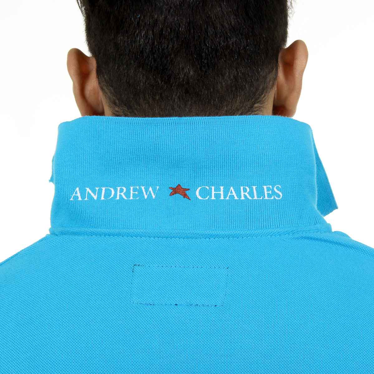 Polo Andrew Charles para hombre de manga corta azul claro SEMELO