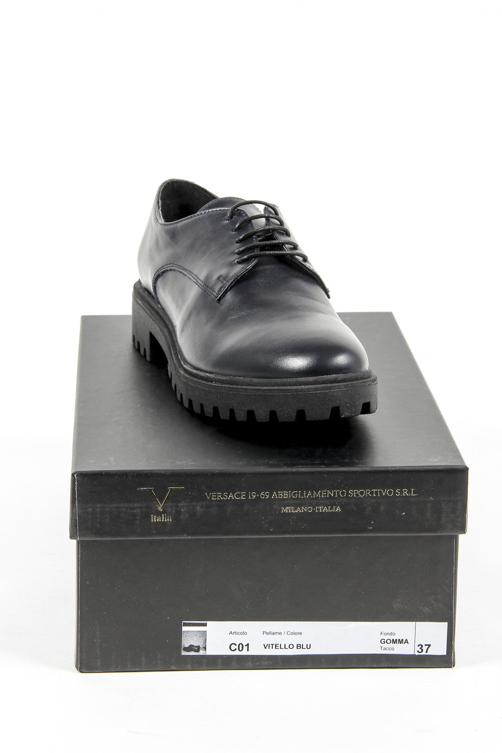 V 1969 Italia Zapato con cordones para mujer C01 VITELLO BLU
