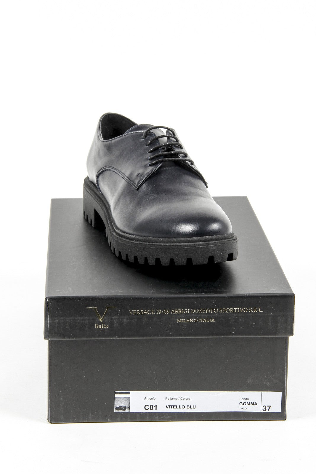 V 1969 Italia Zapato con cordones para mujer C01 VITELLO BLU