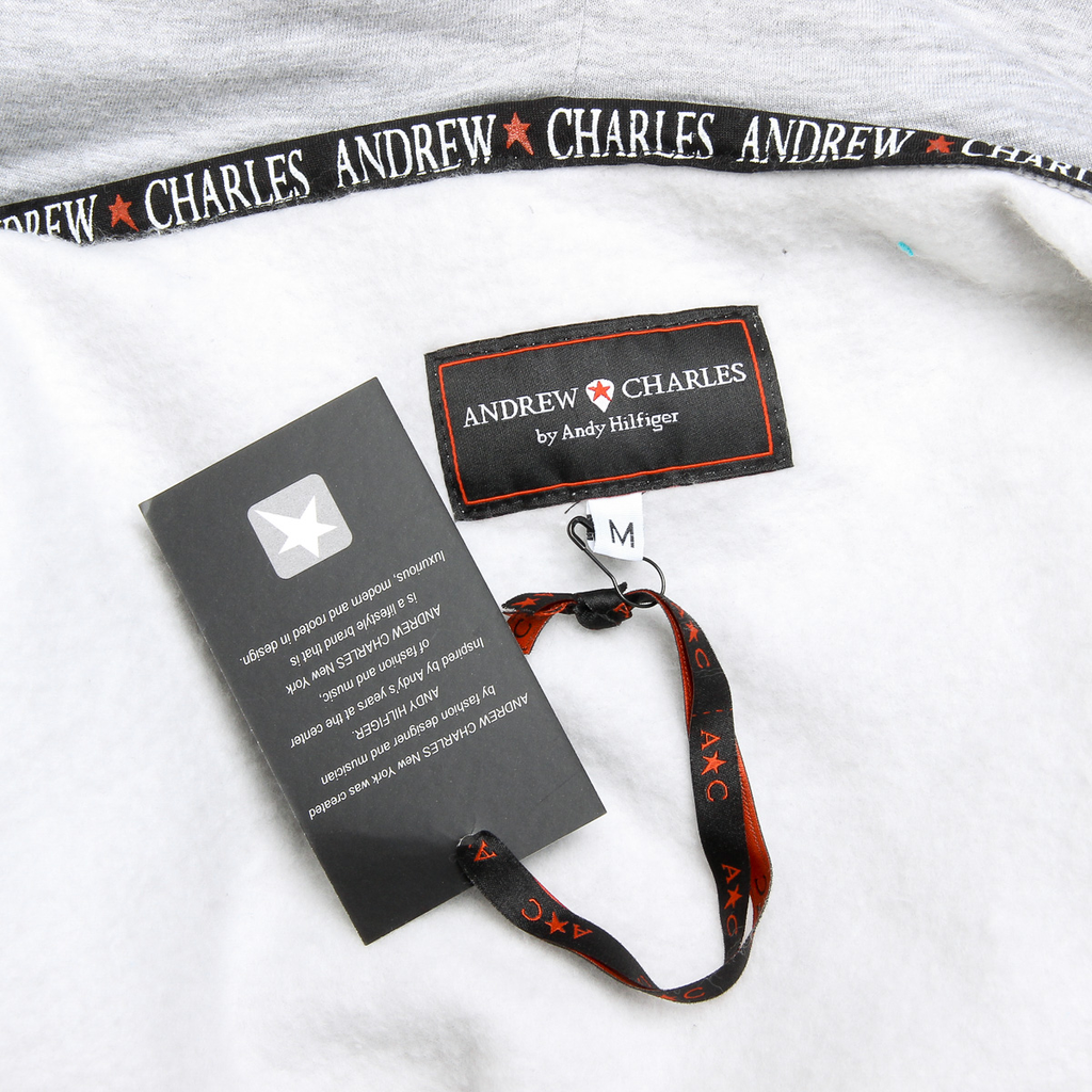 Sudadera con capucha Andrew Charles para hombre con cremallera, manga larga, cuello redondo, gris claro FELA