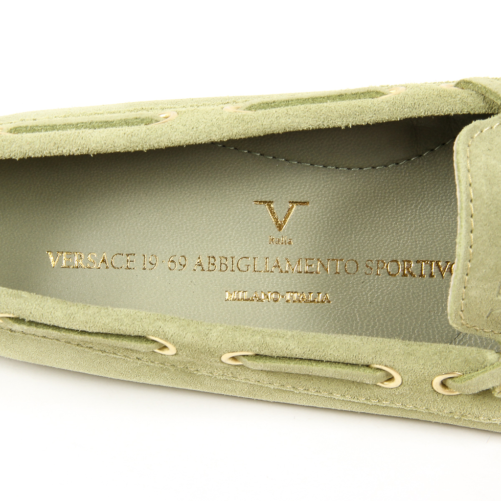 Mocasines V 1969 Italia para mujer, color verde TORINO