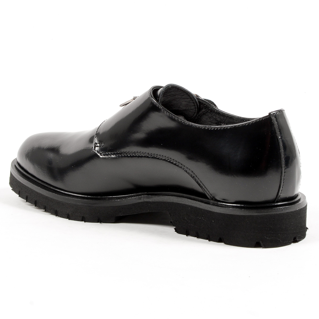 Andrew Charles Womens Monk Strap Shoe Black JANIS