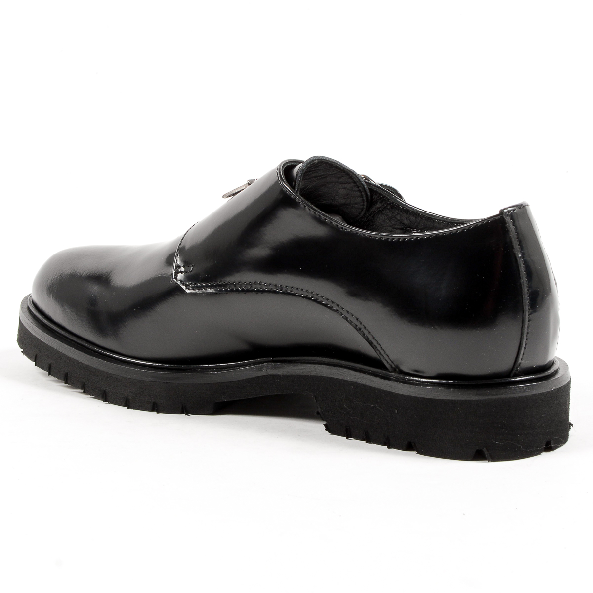 Andrew Charles Womens Monk Strap Shoe Black JANIS