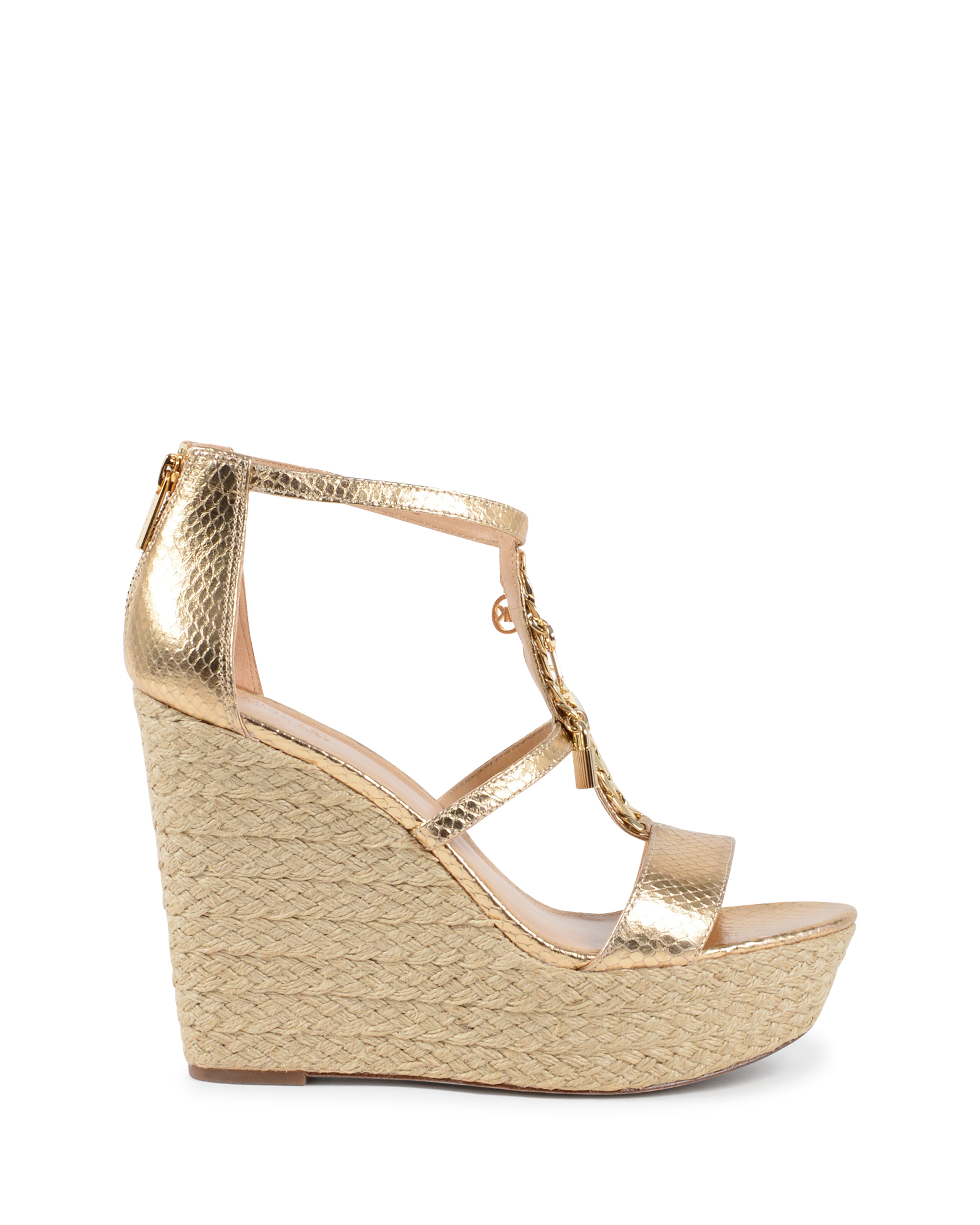 Sandalias de cuña Michael Kors para mujer doradas SUKI