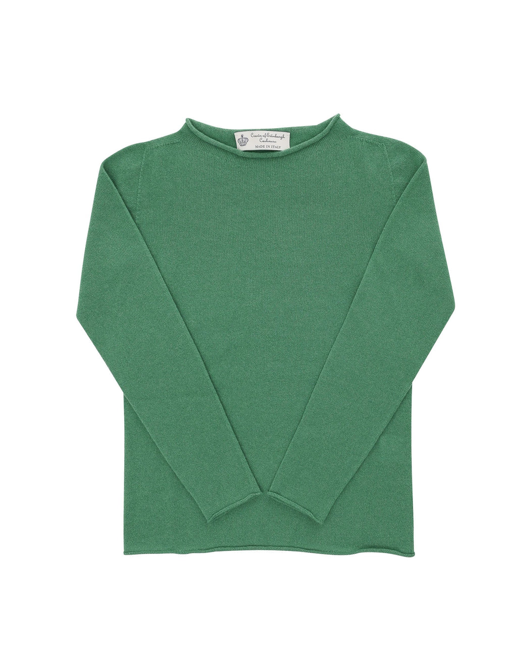 Suéter de cuello barco para mujer de cachemira Crown of Edinburgh COE 0025 VERDE