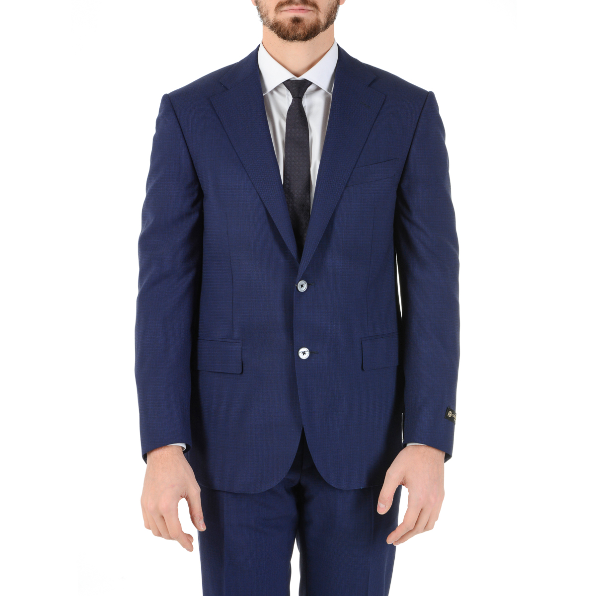 Corneliani Mens Suit Long Sleeves Blue Super 110's