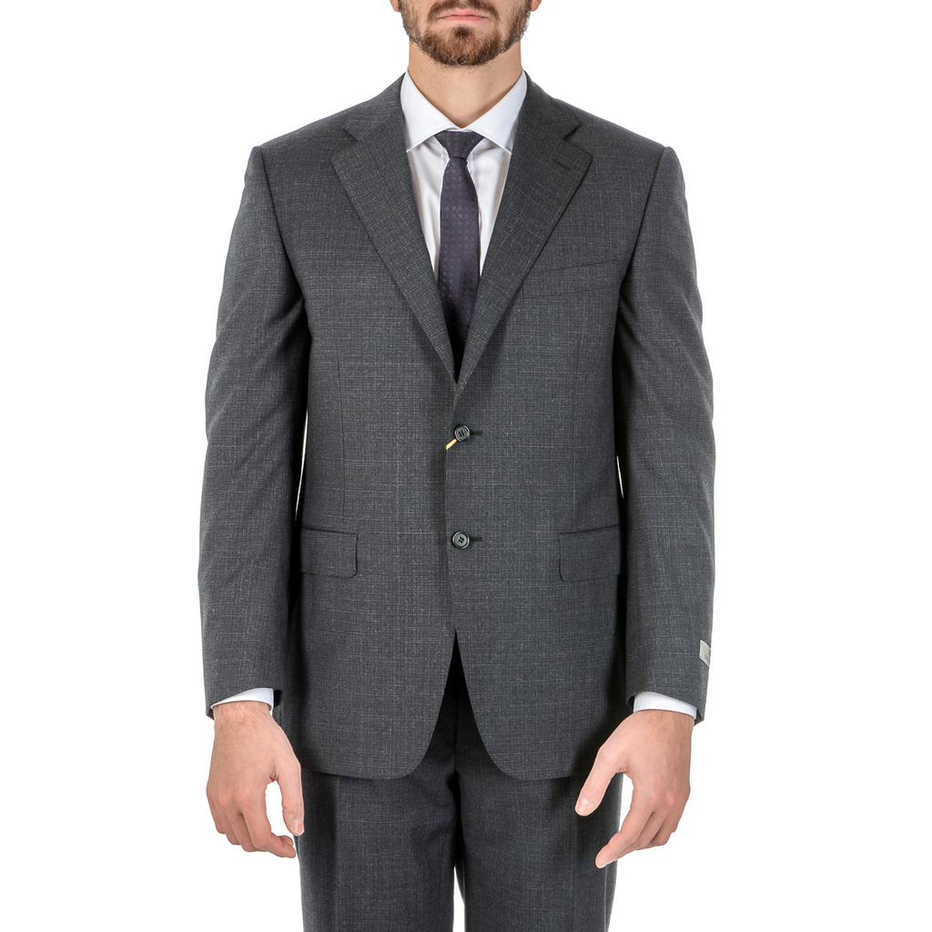 Canali Mens Suit Long Sleeves Dark Grey