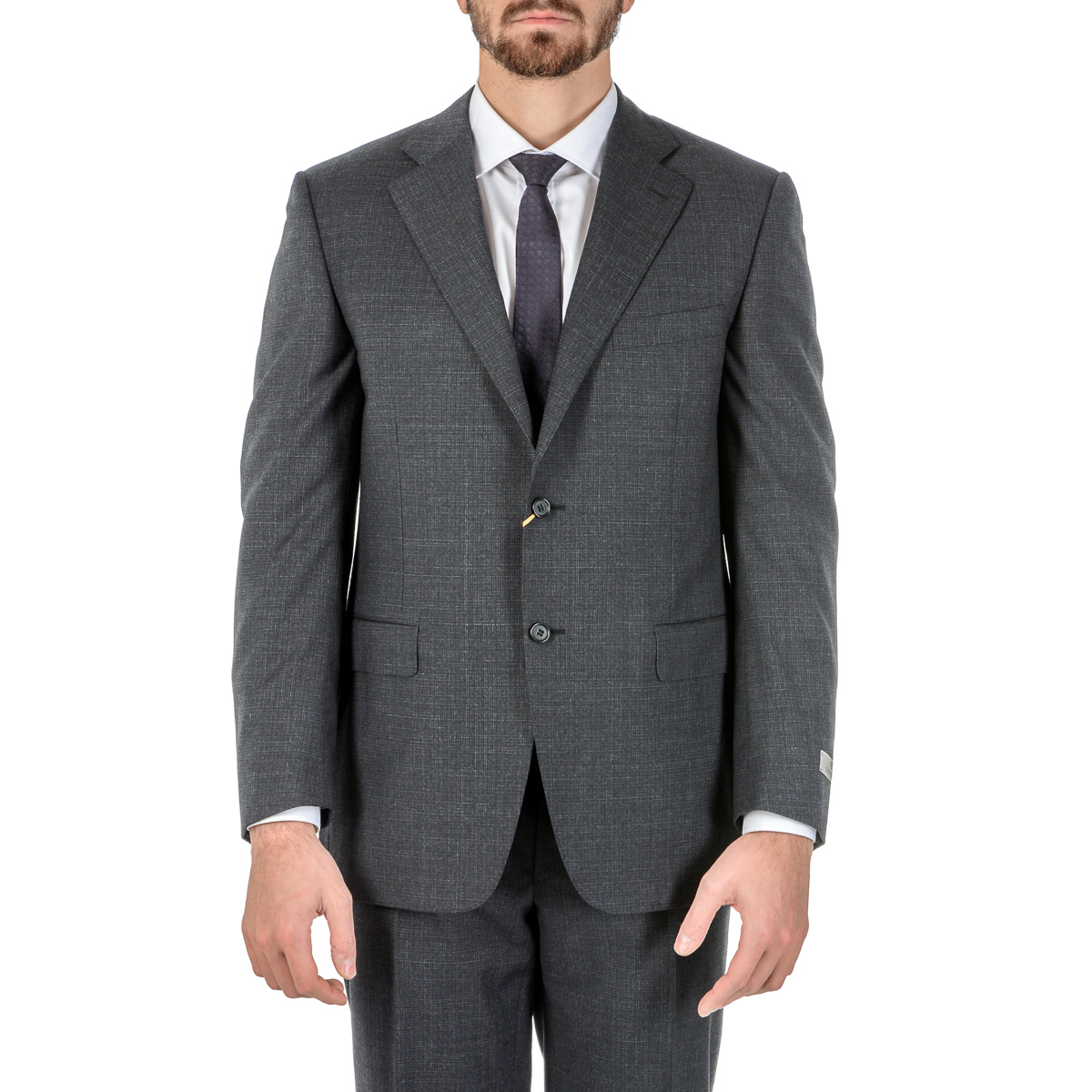 Canali Mens Suit Long Sleeves Dark Grey
