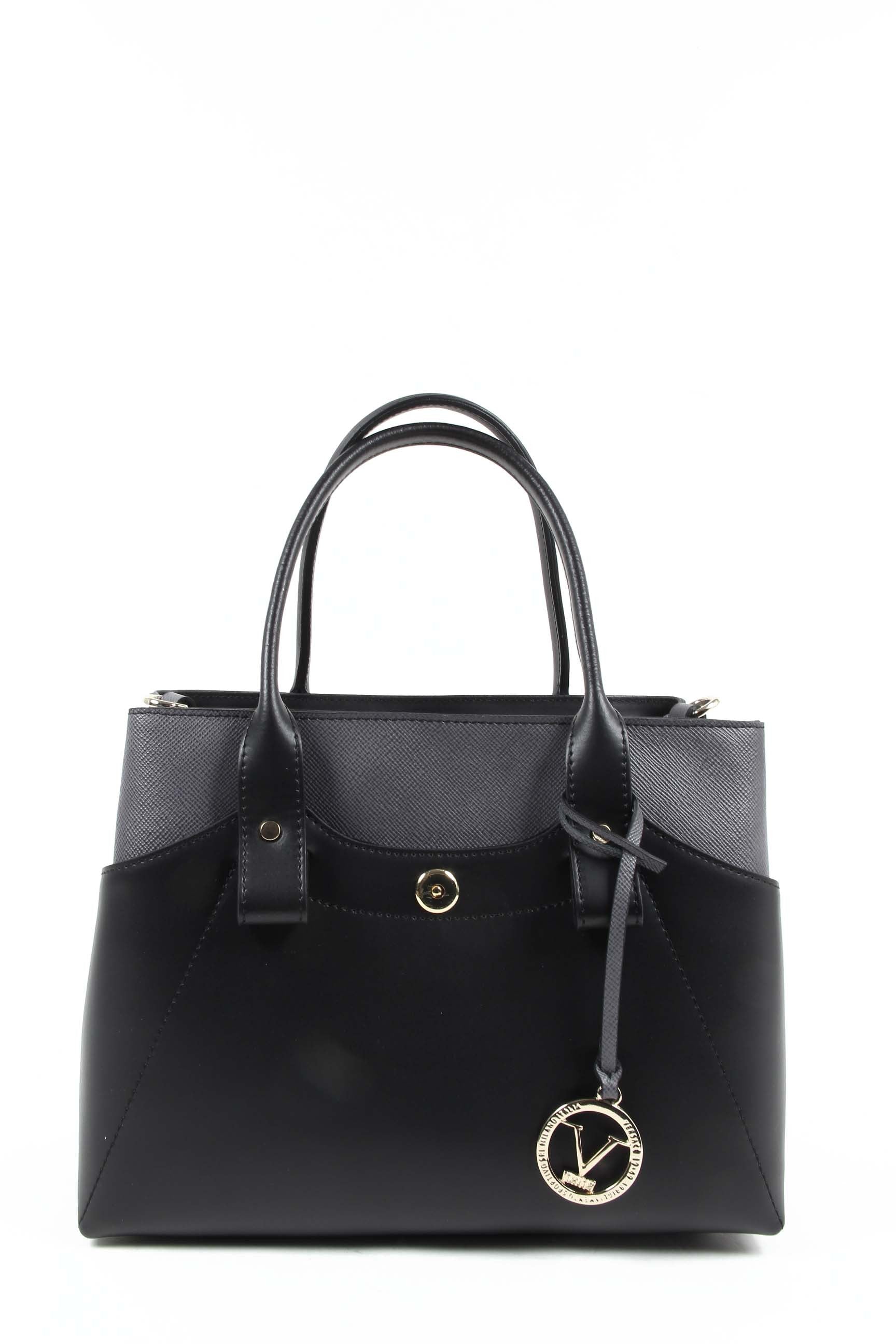Bolso de Mujer V 1969 Italia H491-52 RUGA-ARUBA NERO-GRIGIO
