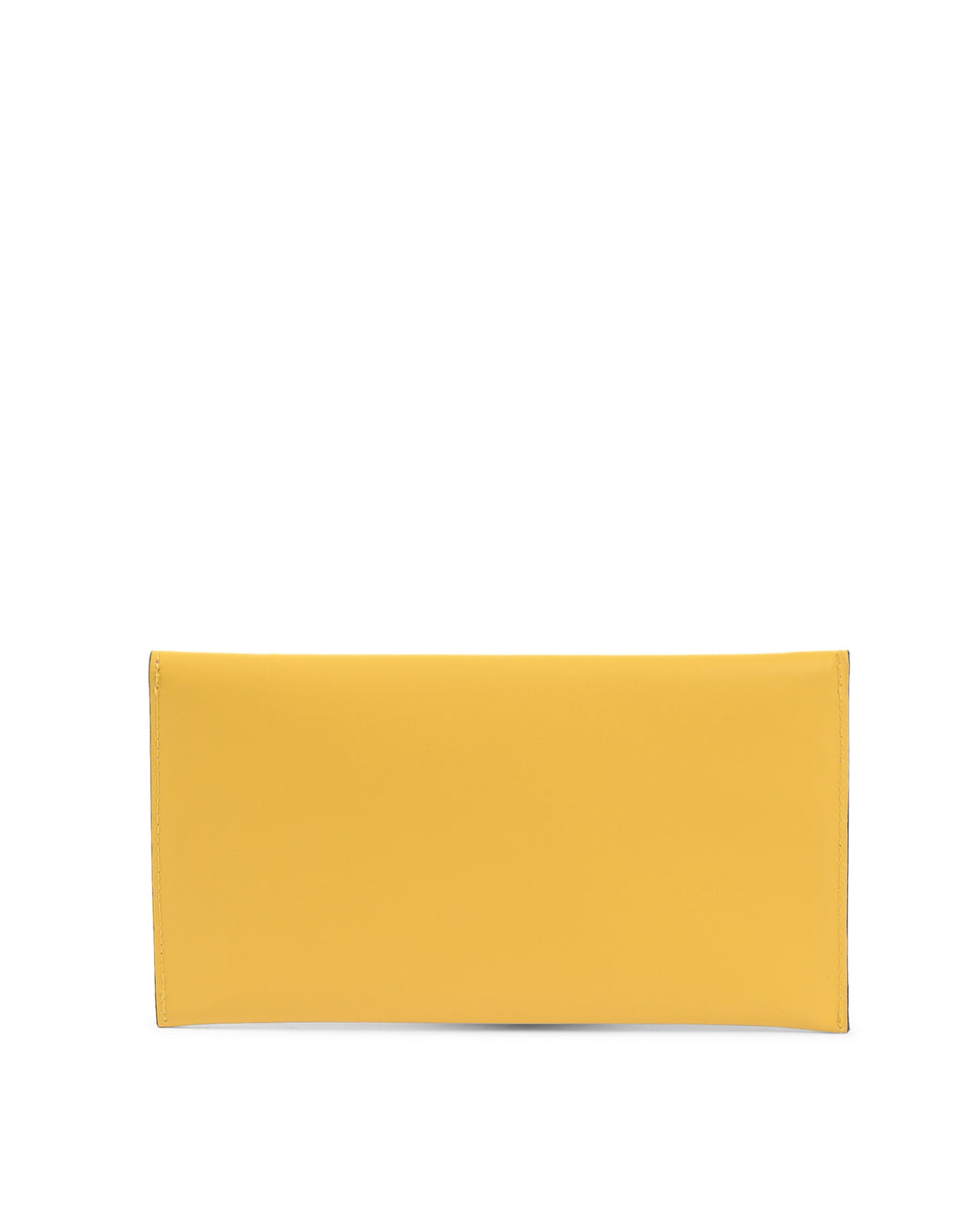 Clutch tipo sobre de piel color amarillo