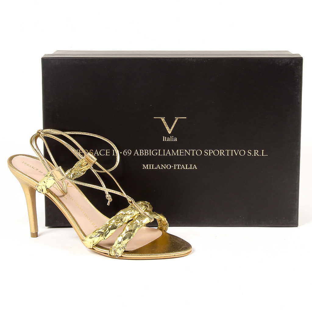 Sandalia V 1969 Italia para mujer dorada LETITIA