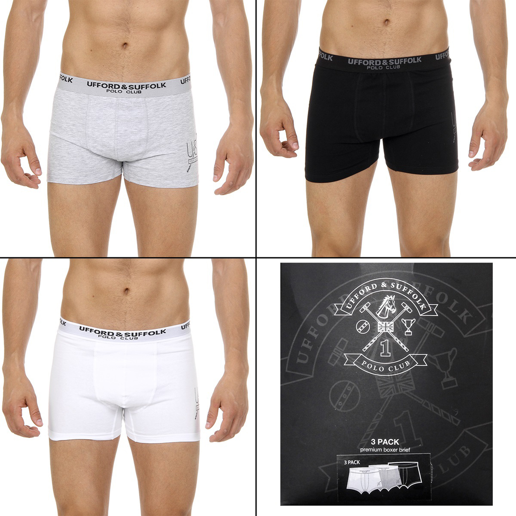 Pack de tres calzoncillos tipo bóxer para hombre del Ufford & Suffolk Polo Club US300