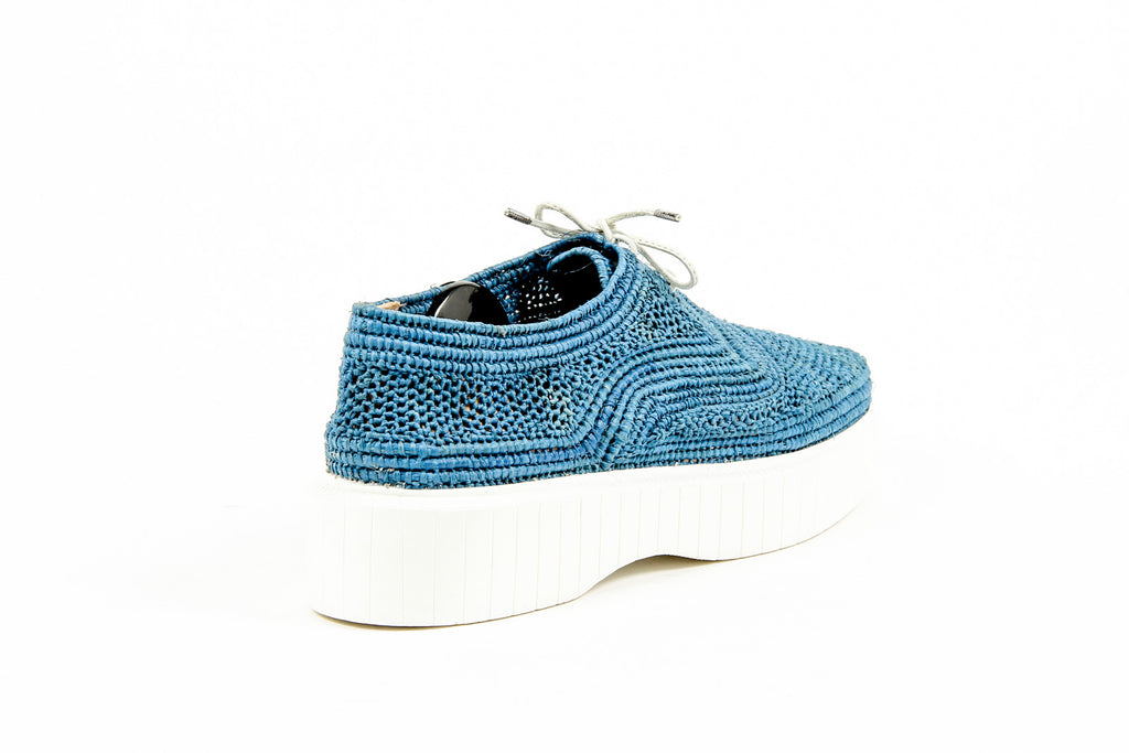 Robert Clergerie Paris Zapatilla para mujer POCO PAILLE BLEU DBL POUDRE