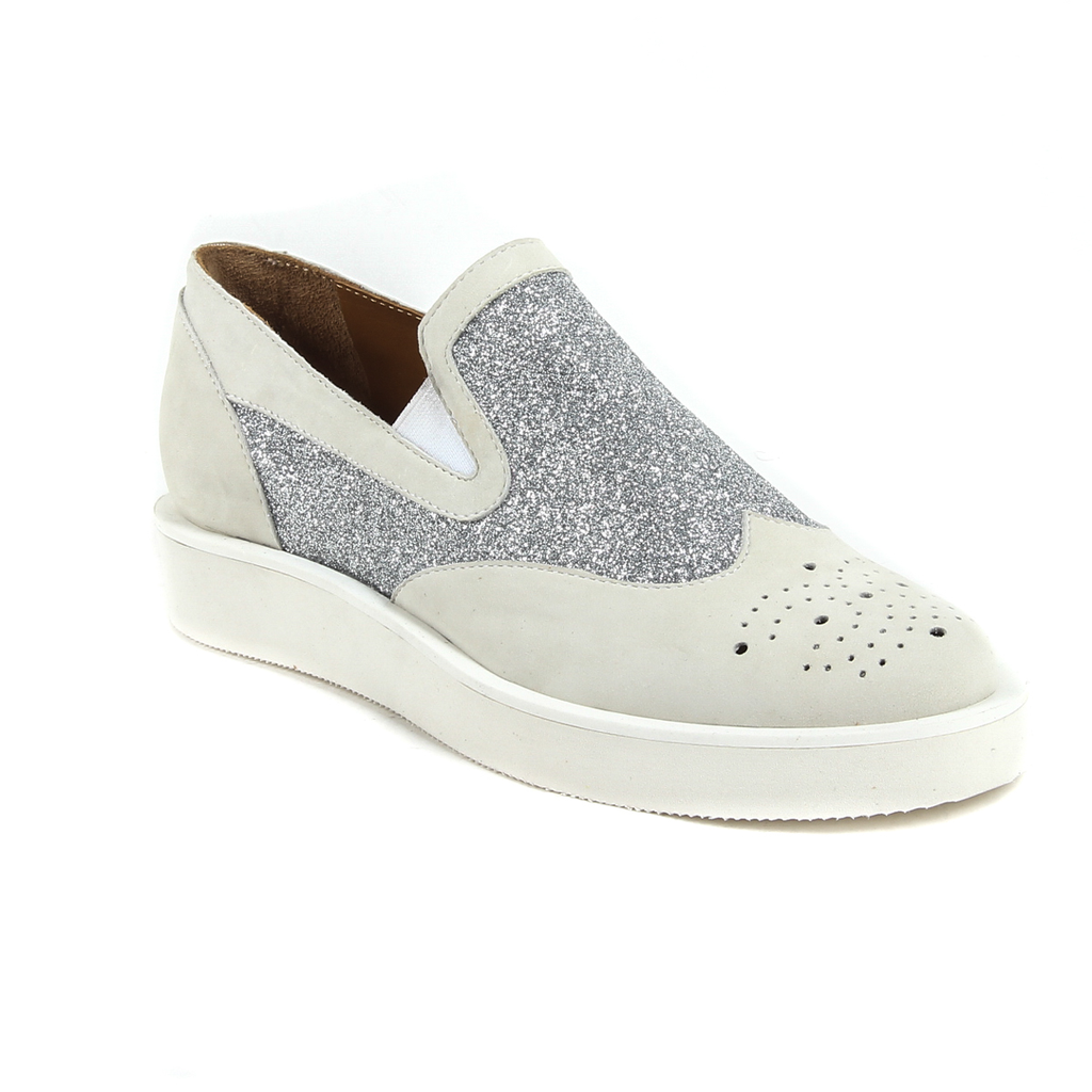 V 1969 Italia Zapatillas sin cordones para mujer 302126 NABUK YOMO MILKY GLIT ARG