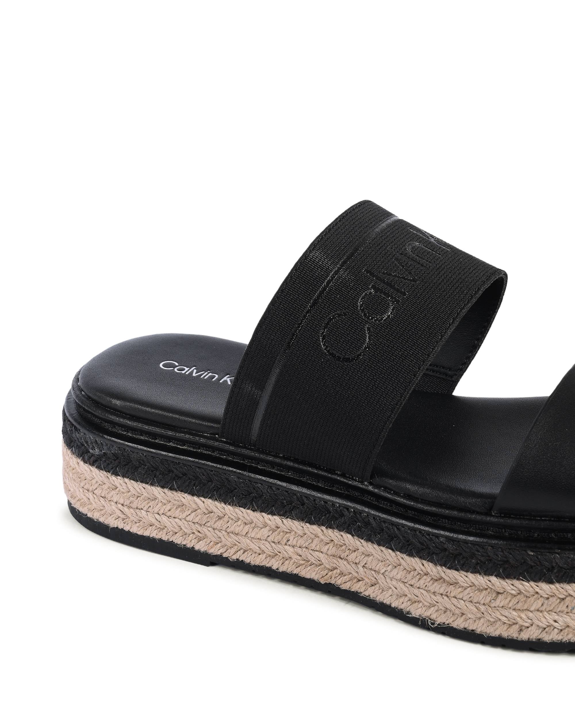 Calvin Klein - Sandalias de cuña para mujer, color negro, HW0HW01966BEH