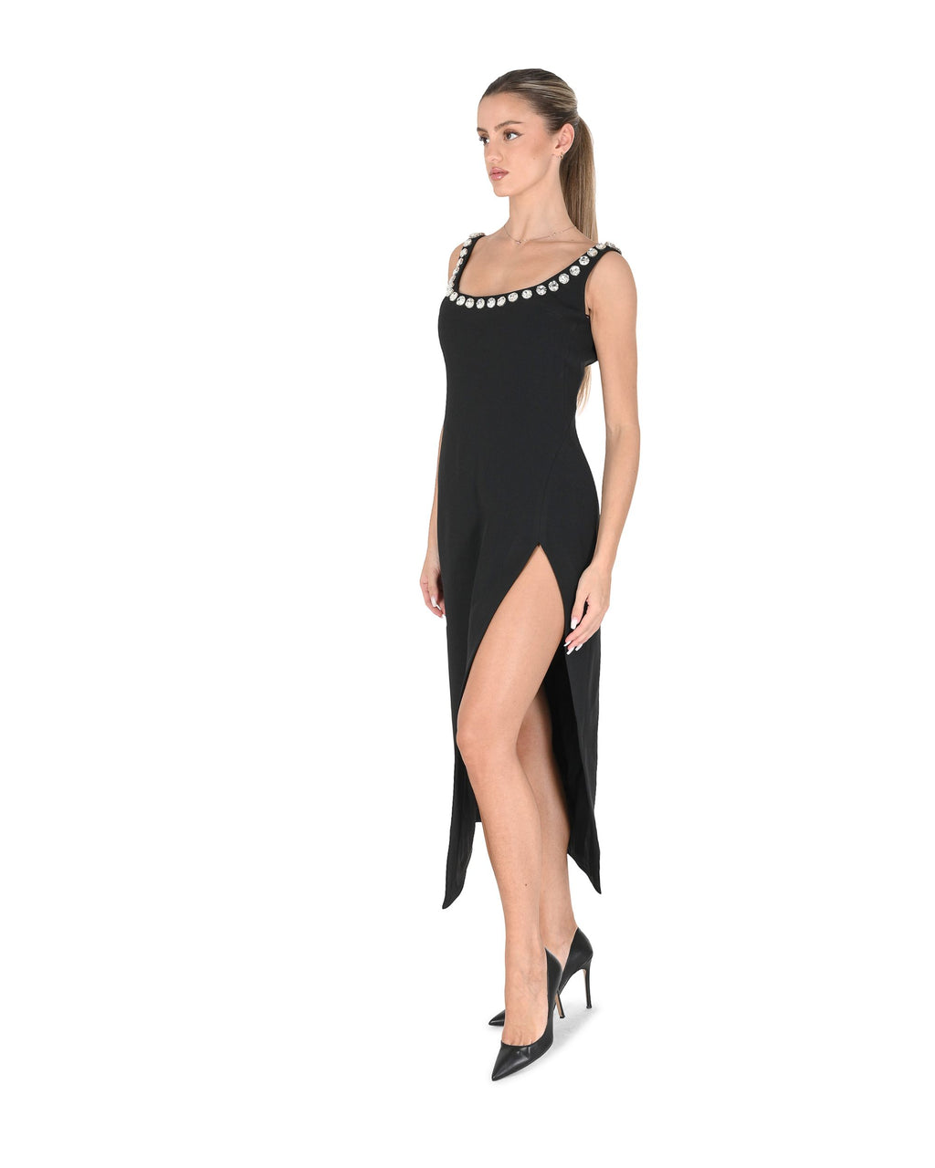 Vestido David Koma para mujer AW24DK70D NEGRO/PLATA 8S1