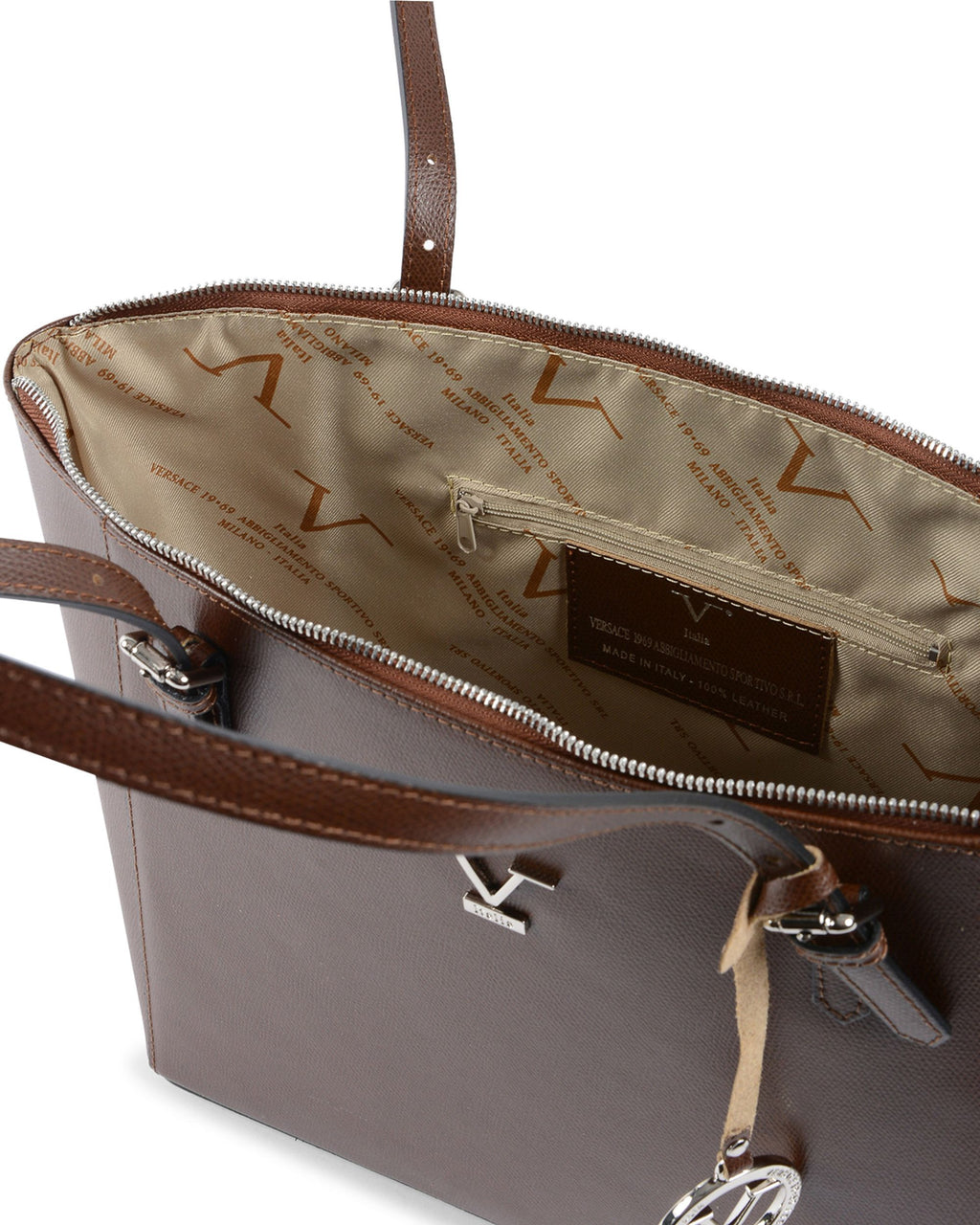 V Italia Womens Handbag Dark Brown V09 PALMELLATO CIOCCOLATO