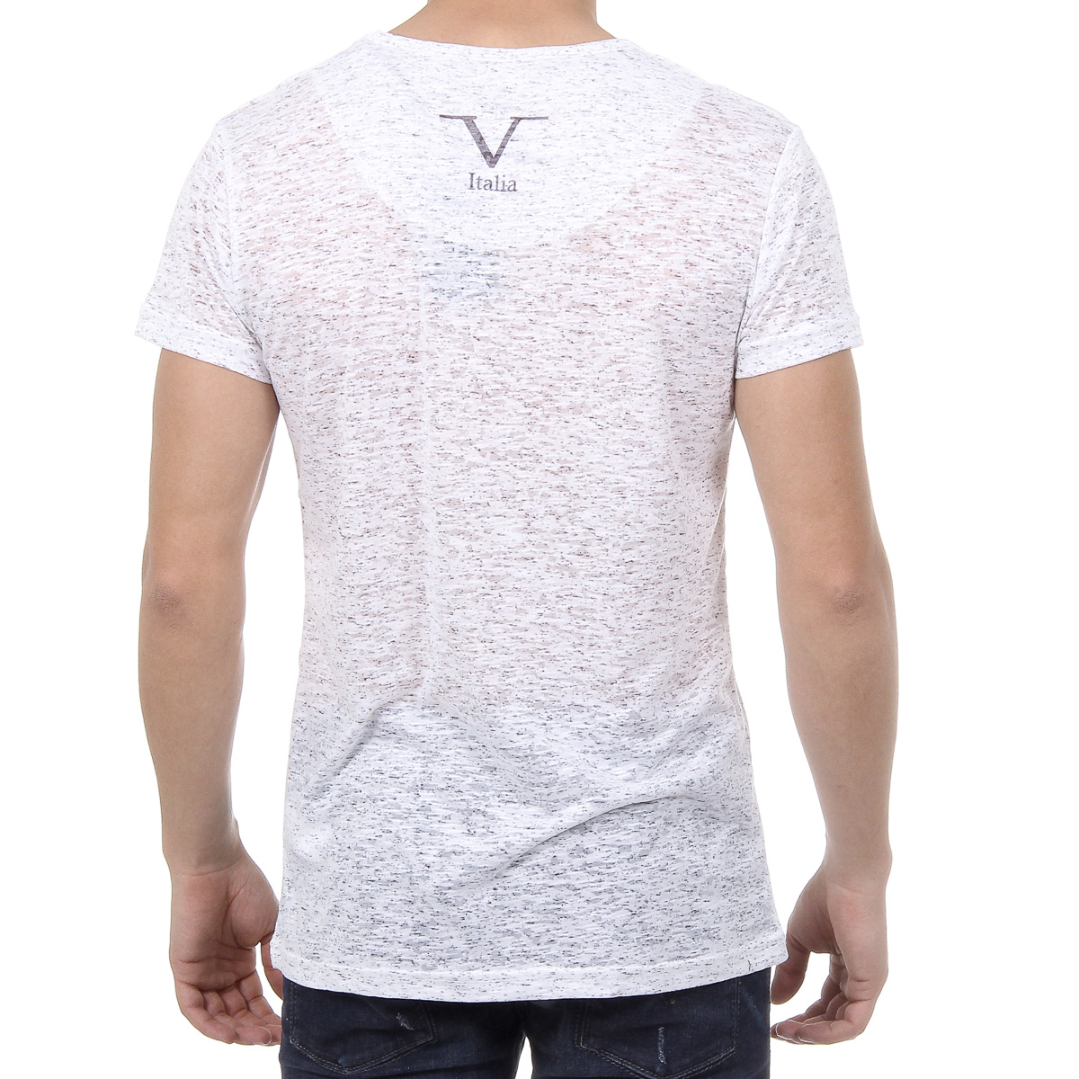 V 1969 Italia Mens T-shirt Short Sleeves V-Neck White DANIEL