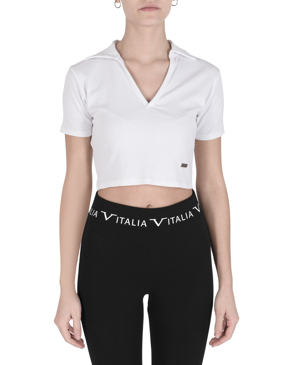 19V69 Italia Top corto para mujer CLOE BLANCO