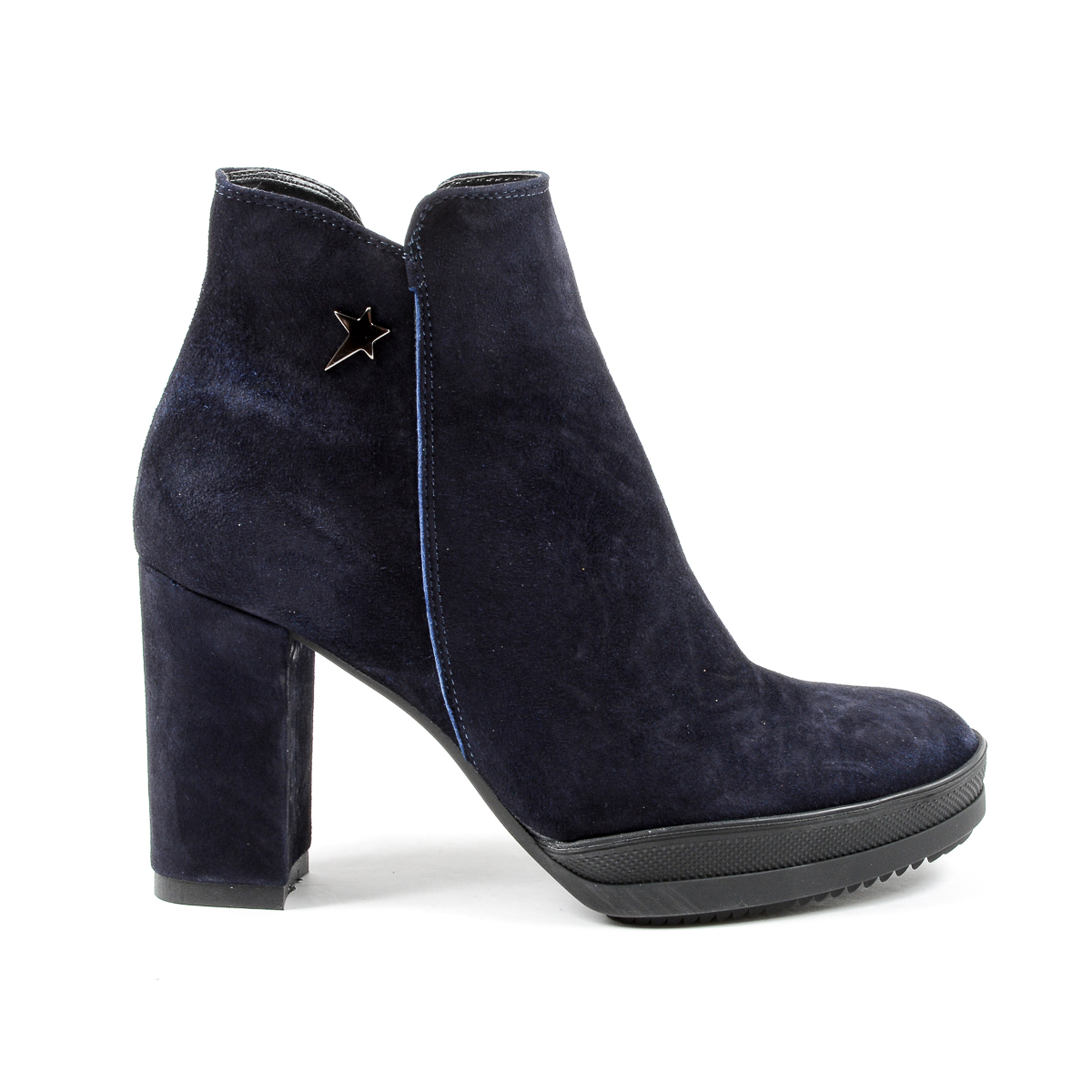 Andrew Charles Womens Heeled Ankle Boot Blue SHERYL