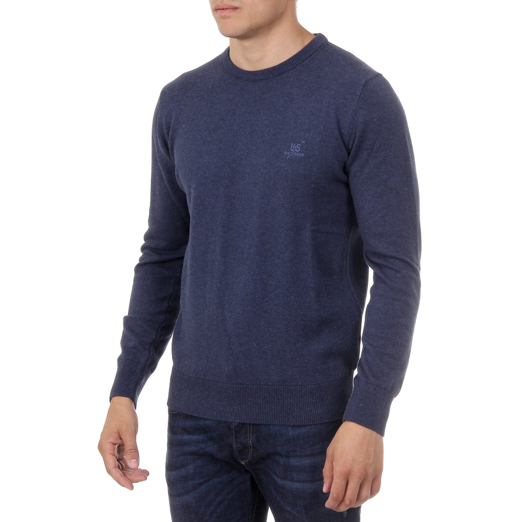 Suéter de hombre Ufford & Suffolk Polo Club de manga larga y cuello redondo PULLRUS100 AZUL OSCURO