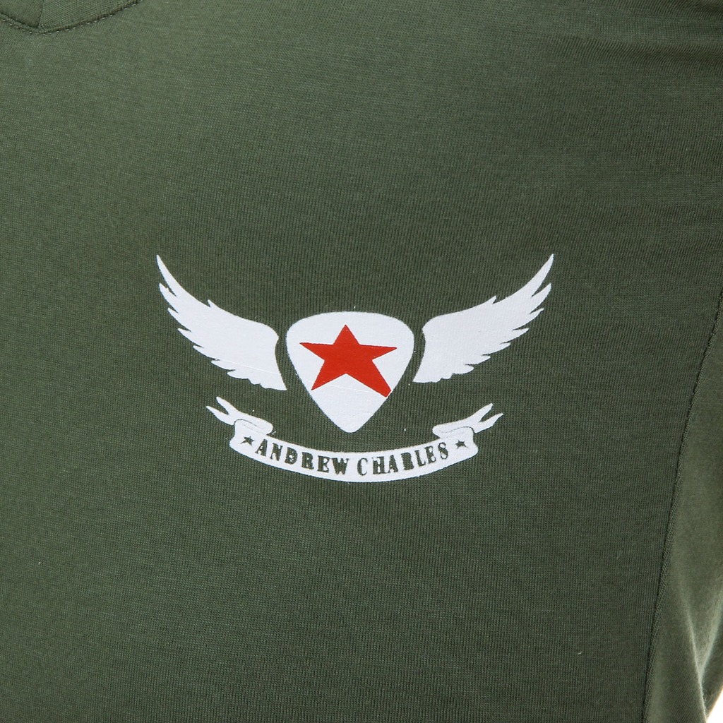 Camiseta Andrew Charles para mujer, manga corta, cuello en V, verde TAPIWA