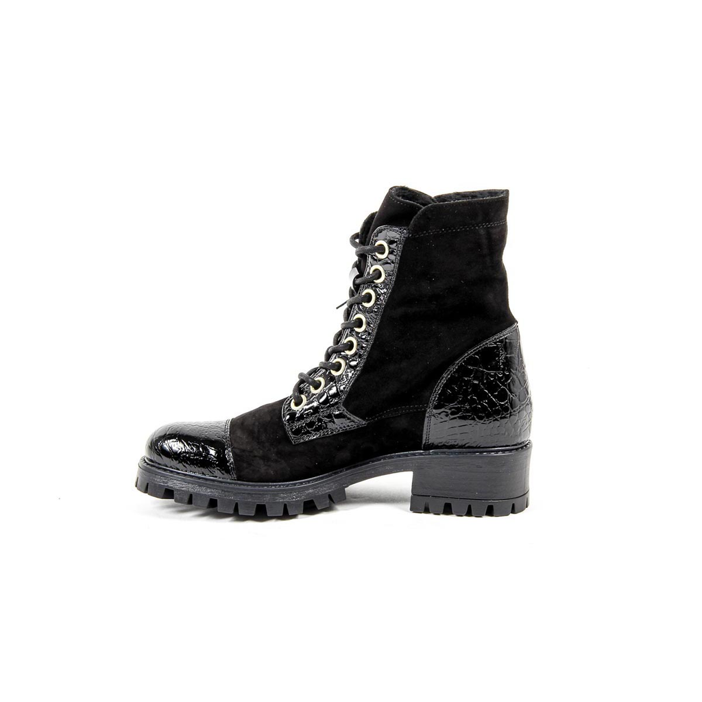 Bota Corta Mujer V 1969 Italia B1476 CAMOSCIO COCCO NERO