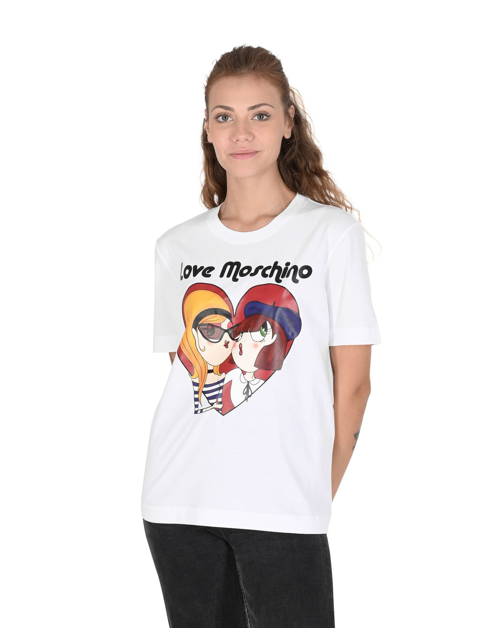 Camiseta de mujer Love Moschino W 4 H06 13 M 3517 A00 BLANCO ÓPTICO