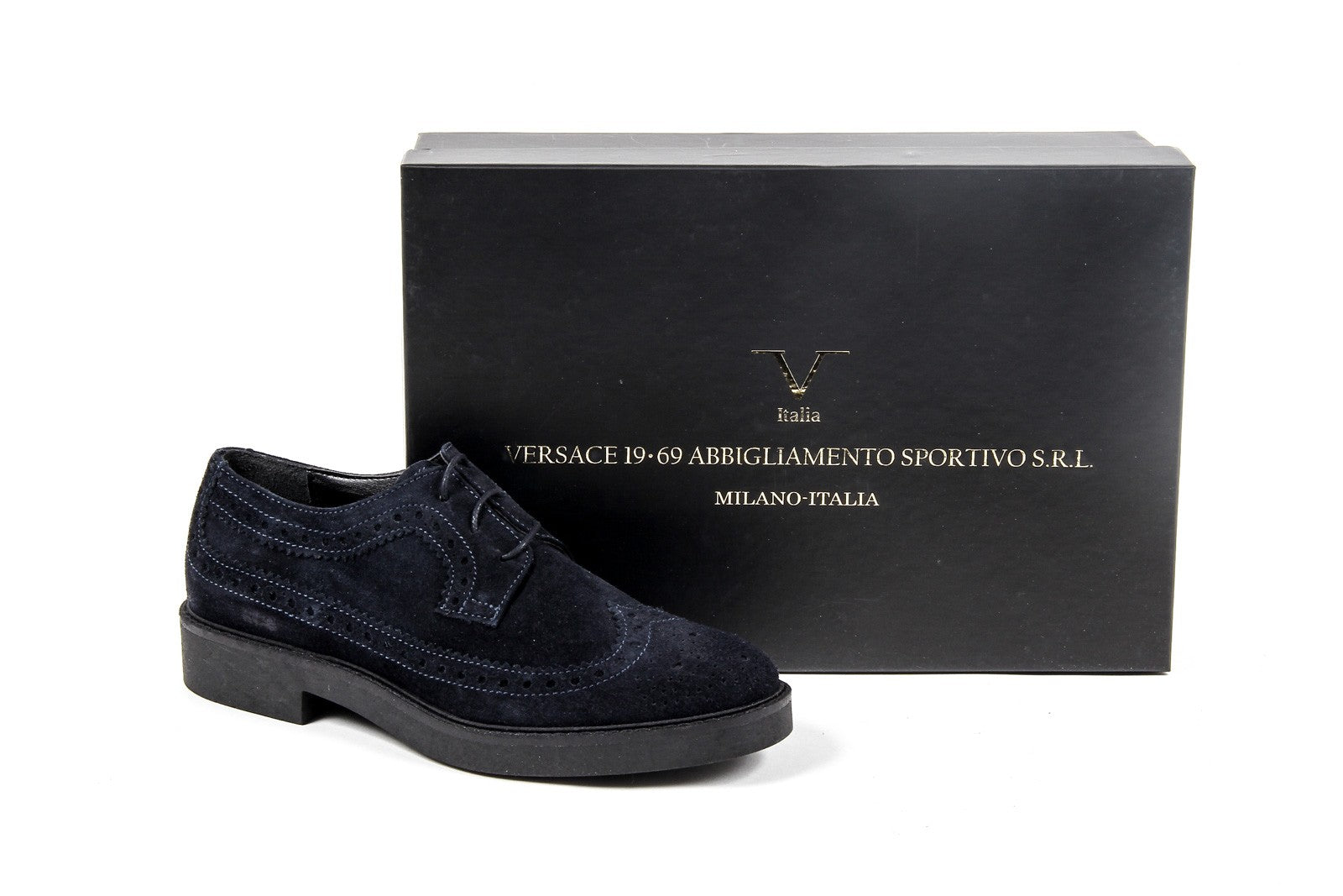 V 1969 Italia Zapato Brogue para Mujer B1670 TERCIOPELO AZUL