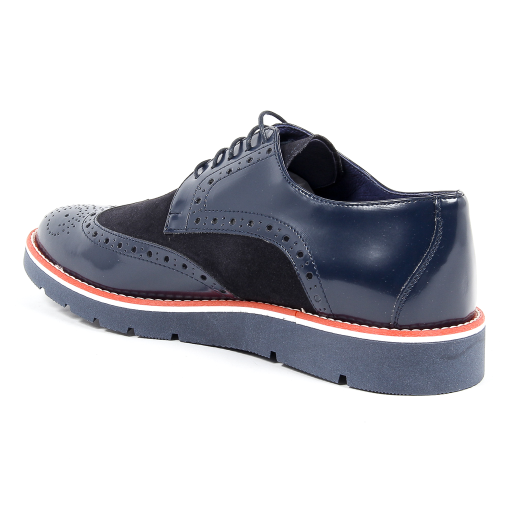Andrew Charles Zapato Oxford Brogue para hombre 914 ABRASIVATO CAMOSCIO BLEU