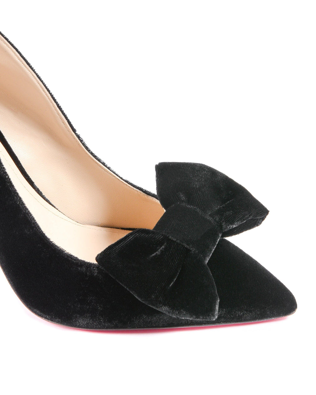 Zapatos de salón con lazo de terciopelo para mujer - Negro