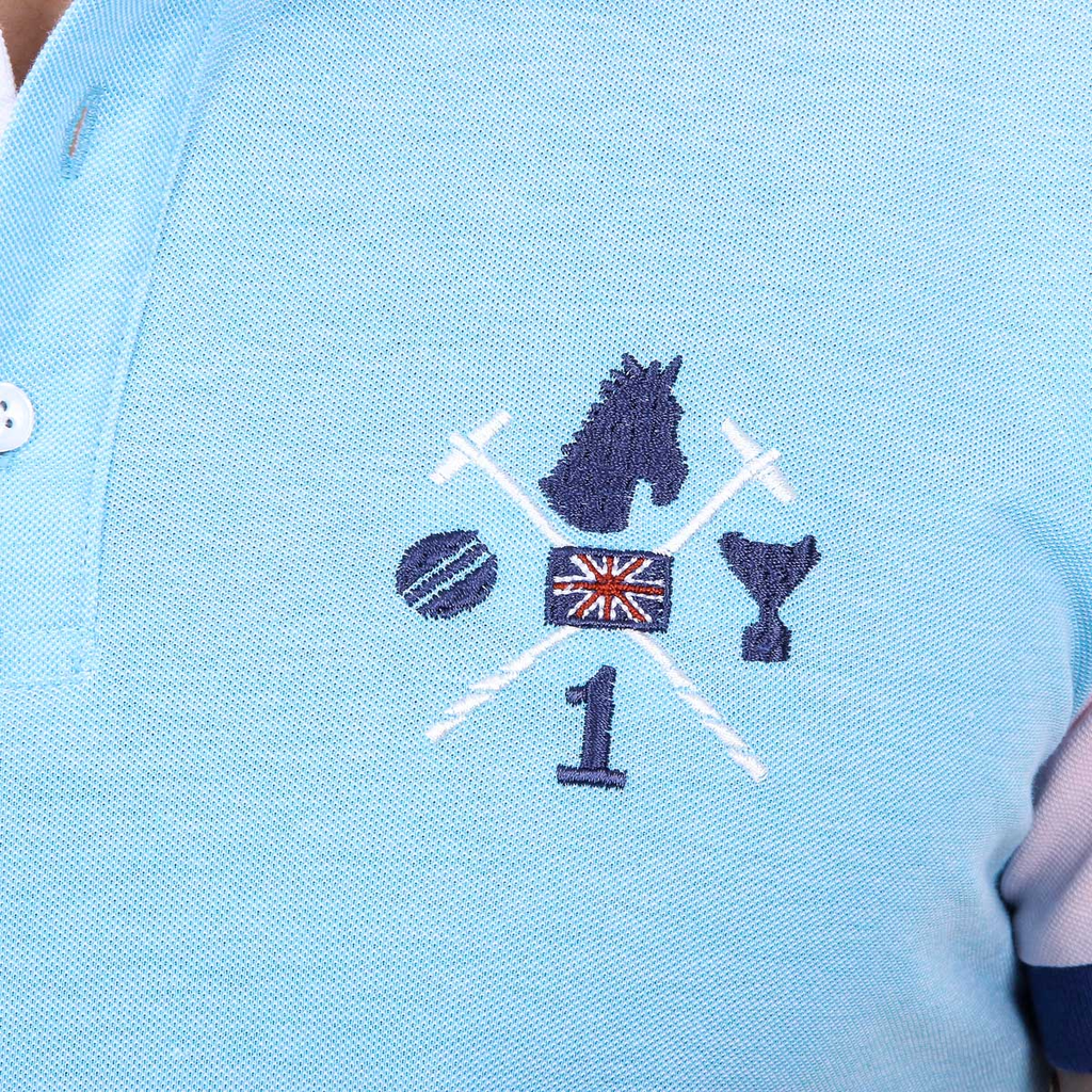 Polo Ufford & Suffolk Polo Club para hombre, manga corta, US009 TURQUESA
