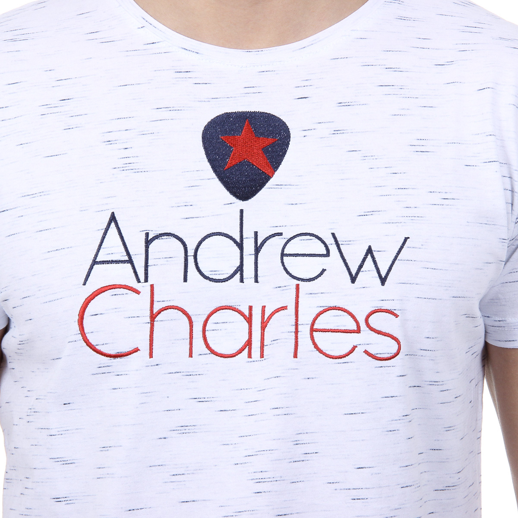 Andrew Charles Mens T-Shirt Short Sleeves Round Neck White JACK