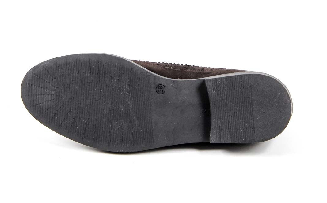 V 1969 Italia Zapato Brogue para Mujer B1670 VELOUR T. MORO