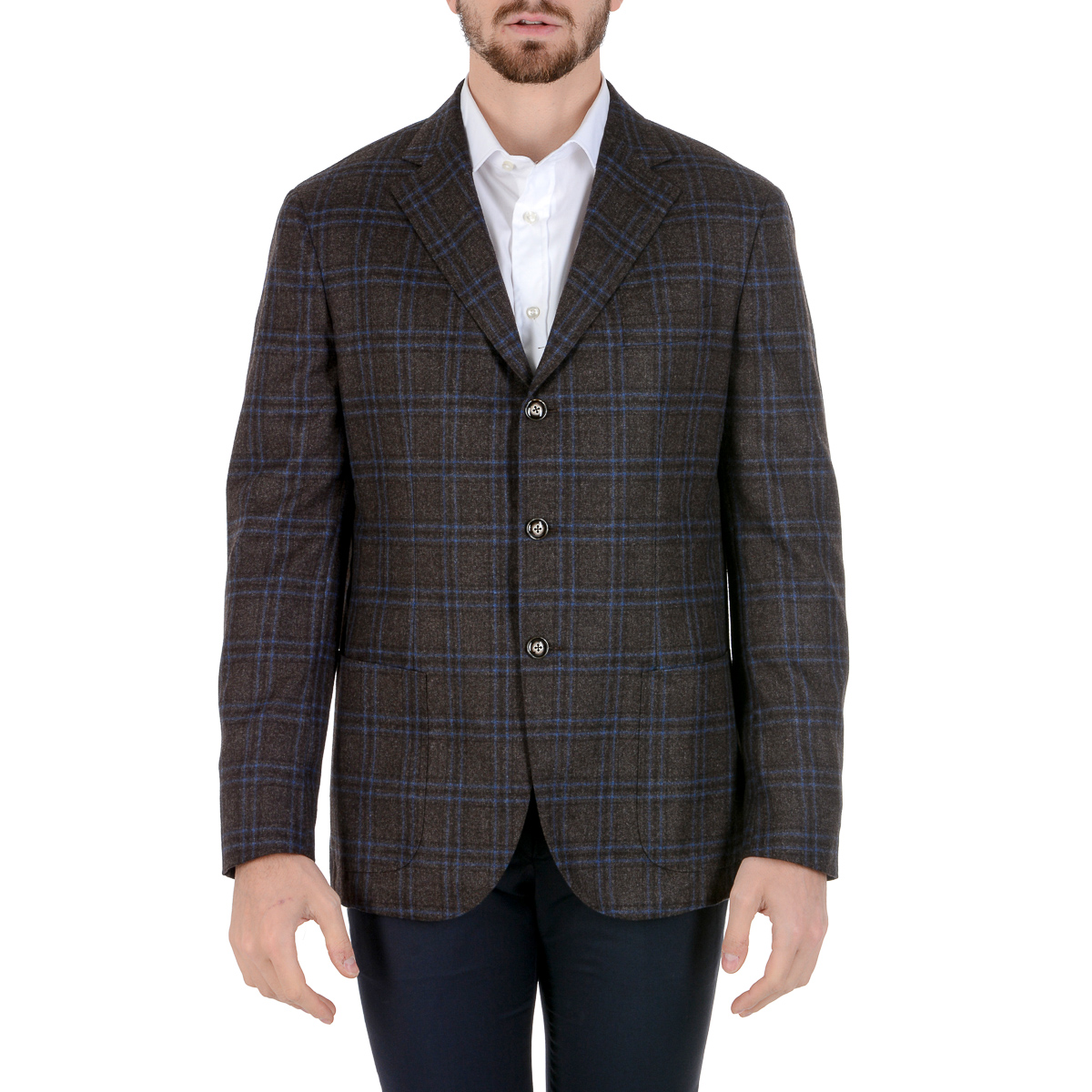 Chaqueta Barba Napoli para hombre de manga larga a cuadros