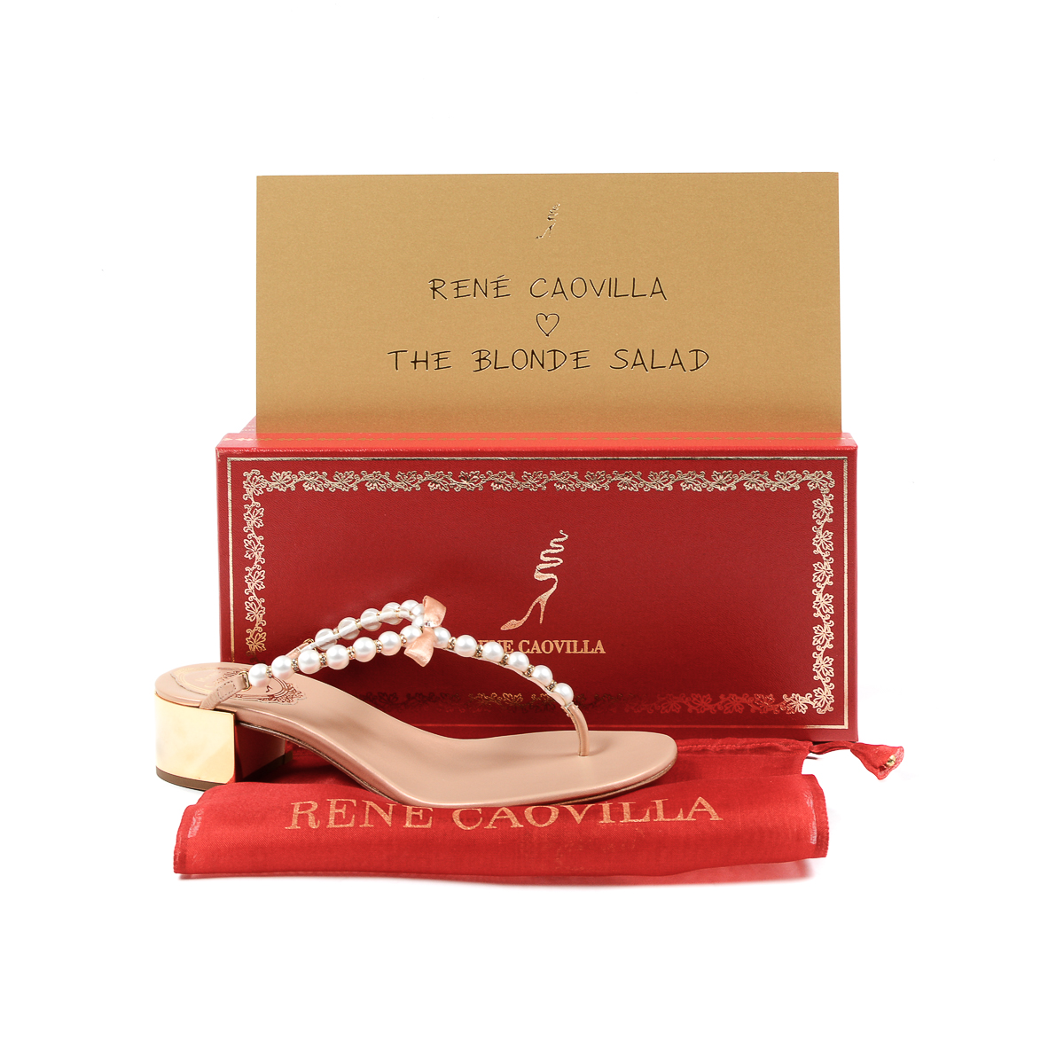 Rene Caovilla by The Blonde Salad Womens Thong Pink PEARL