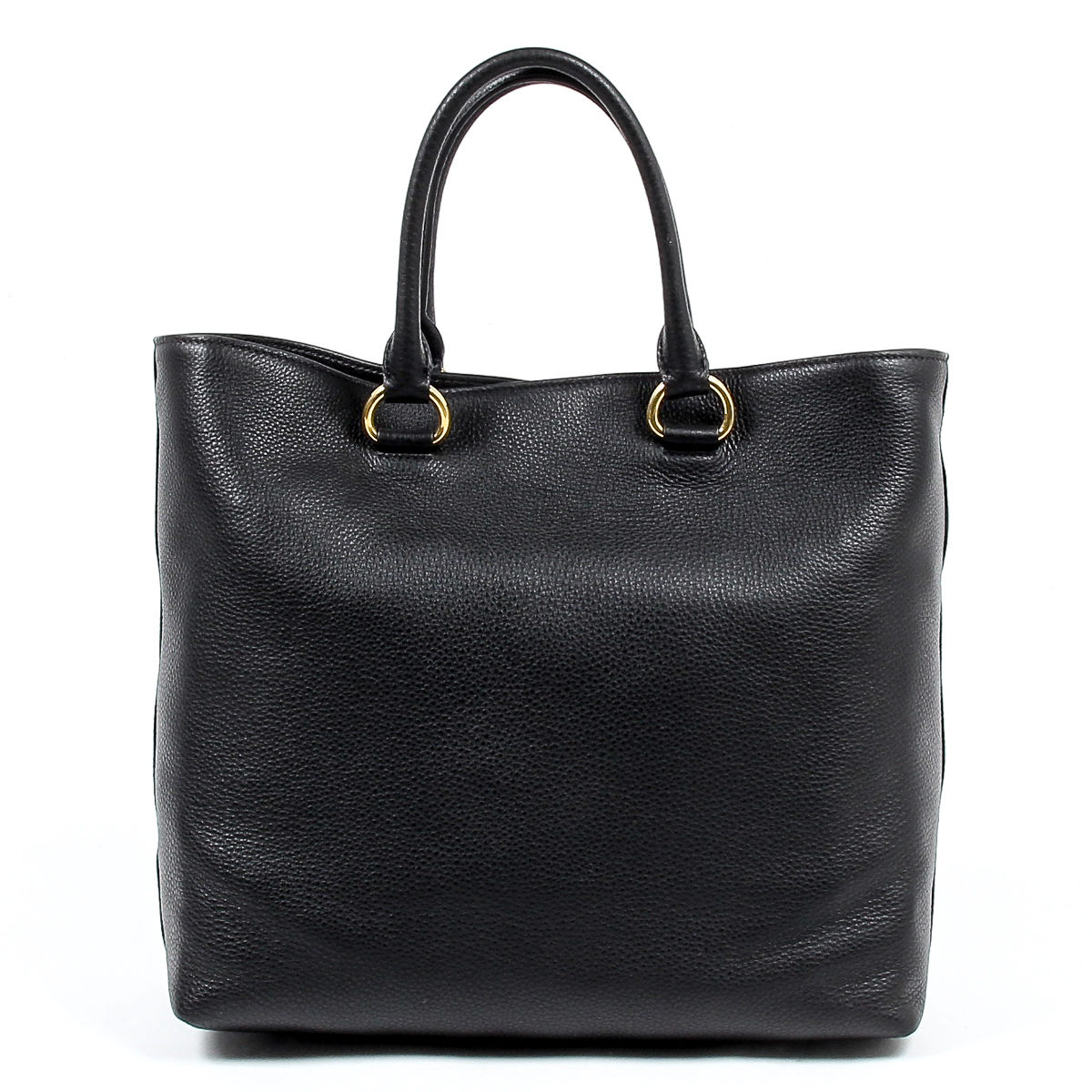 Bolso shopper Prada Vitello Phenix de piel negro