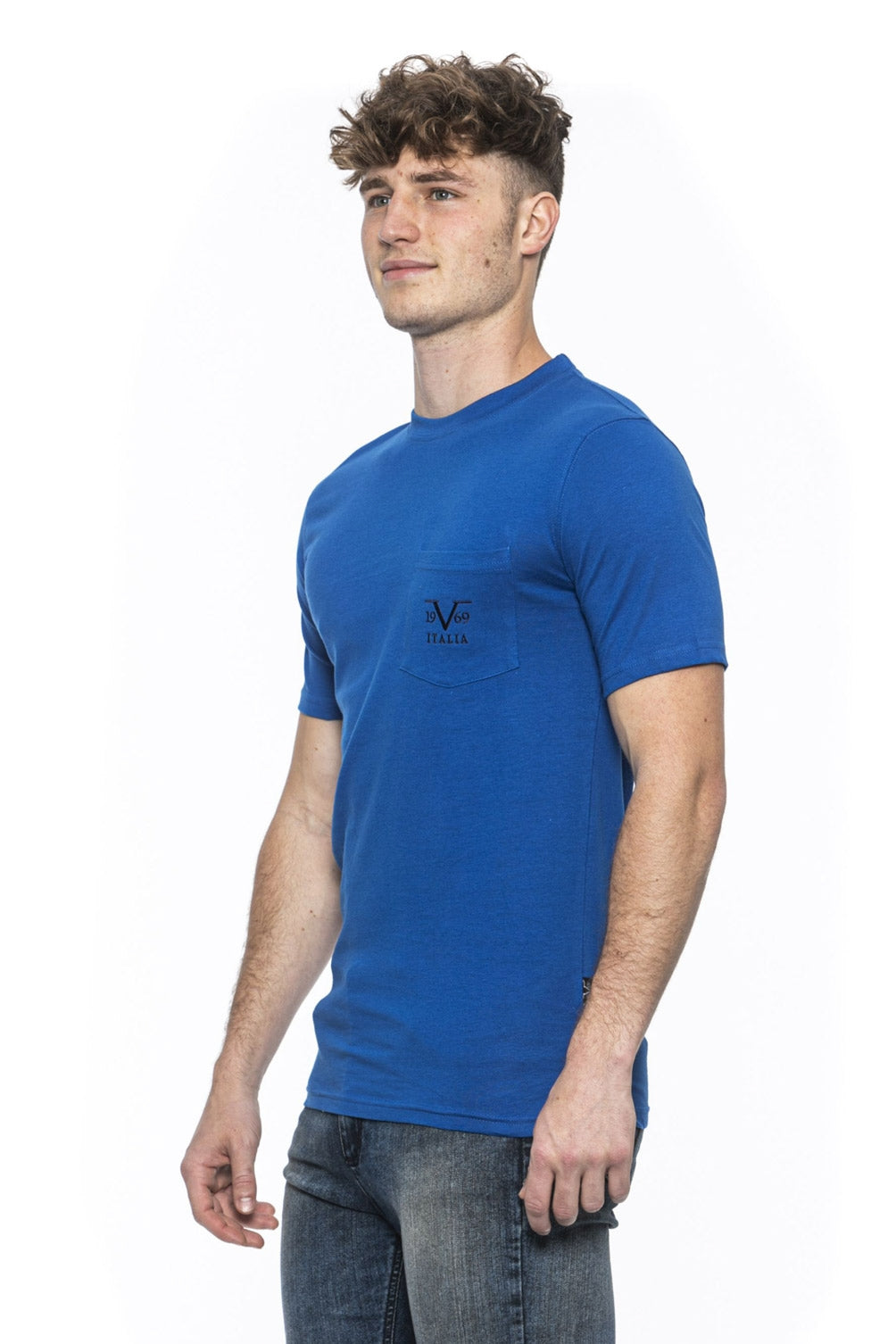 19V69 Italia Camiseta para hombre Azul IVAN ROYAL BLUE